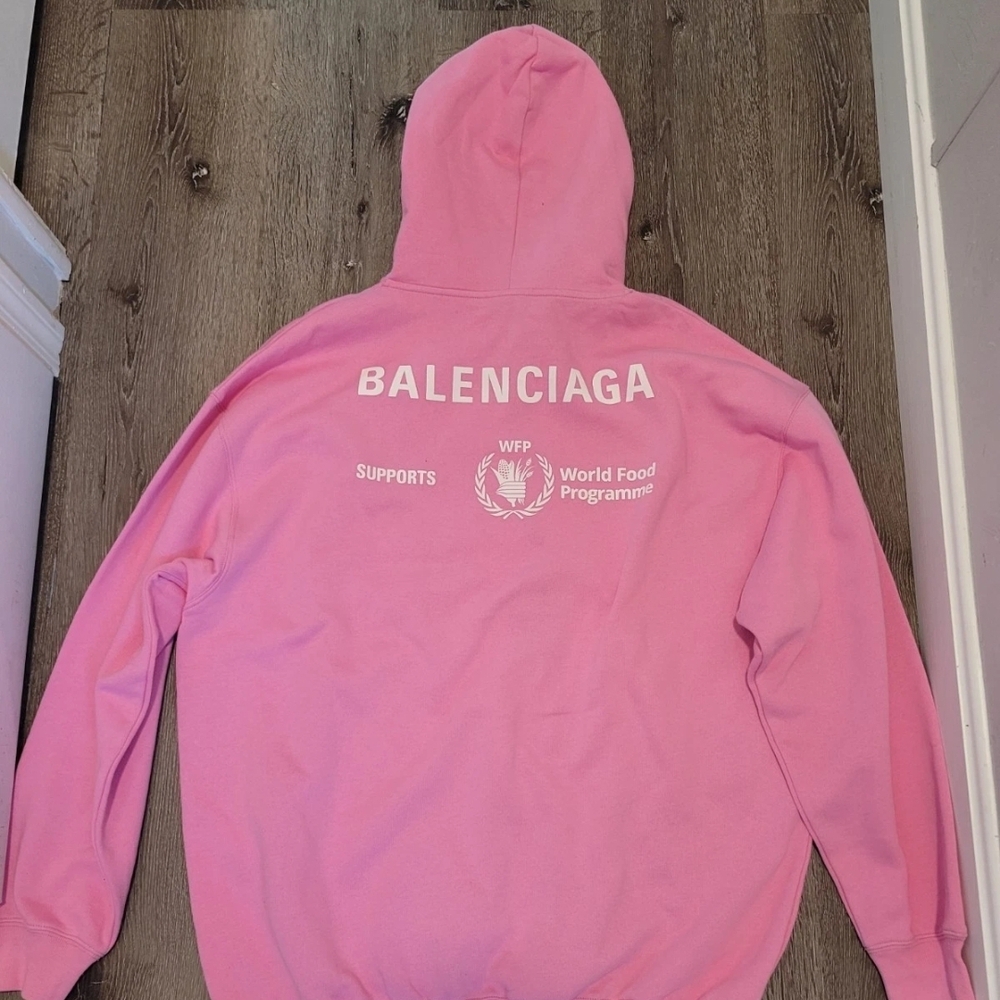 Balenciaga x WFP Pink Hoodie Mens Oversized Medium